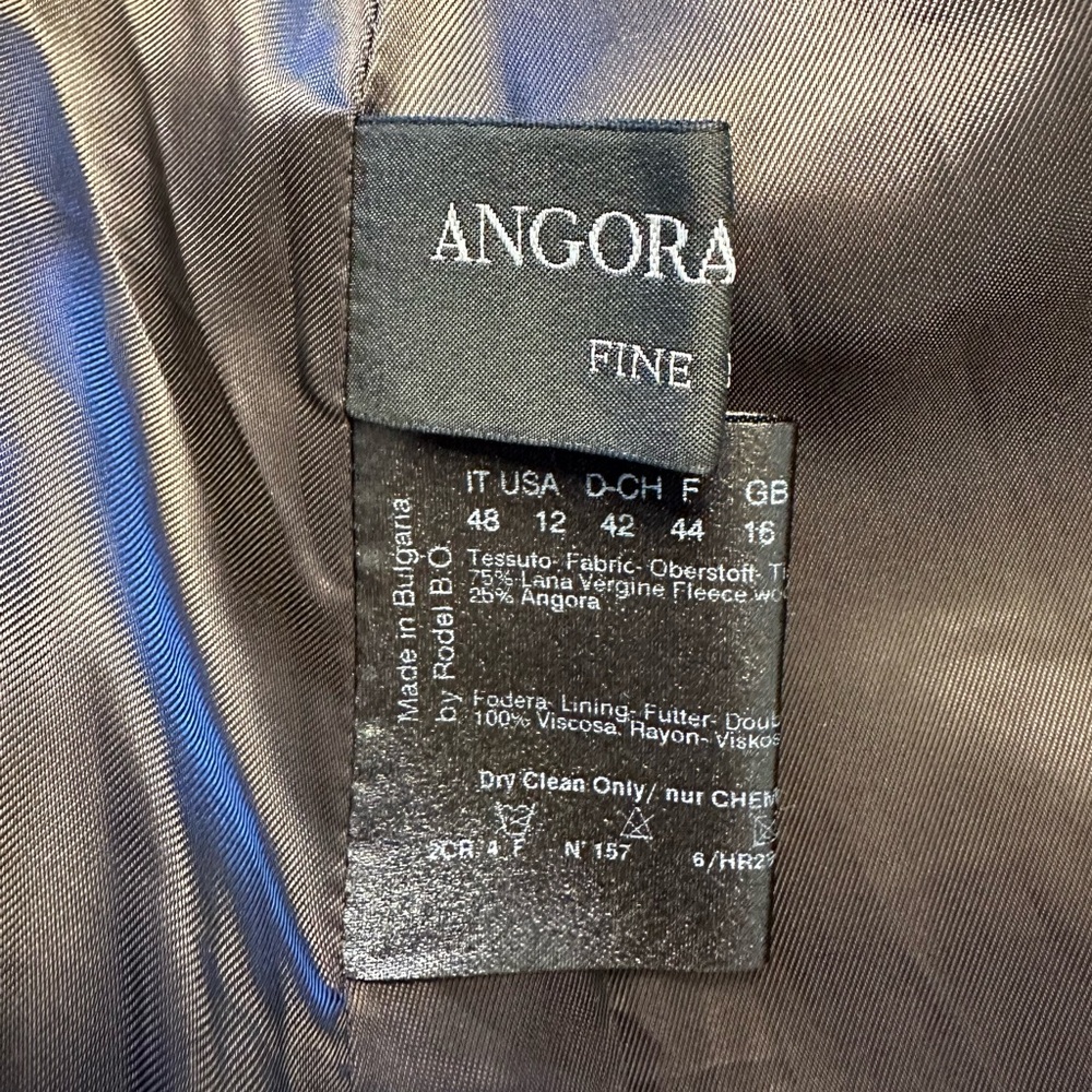 Cinzia Rocca Due Wool Angora Coat Brown Italian Designer A-Line Coat Size 12 - Picture 4 of 11